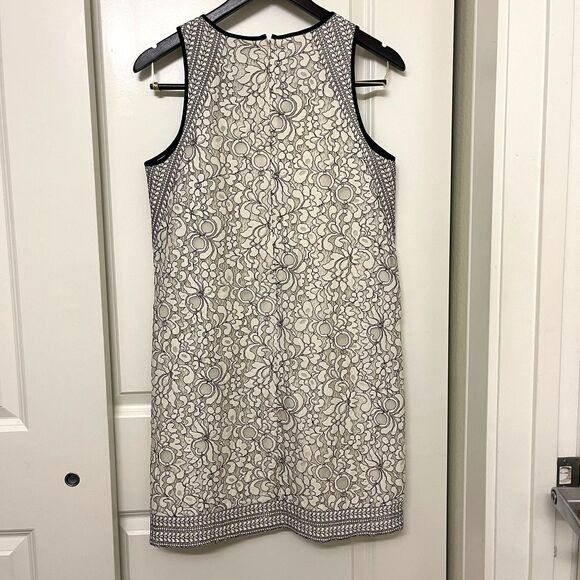 LOFT Women Floral Lace Shift Lined Sheath Sleeveless Mini Dress Size 4 - Picture 3 of 9